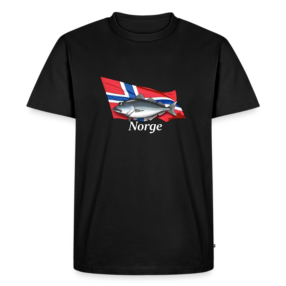 Norge Seelachs - Männer Premium Bio T-Shirt - Schwarz