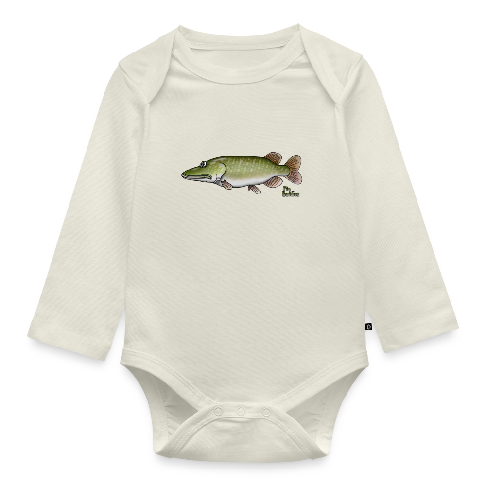 Hecht - Baby Bio-Langarm-Body - Naturweiß