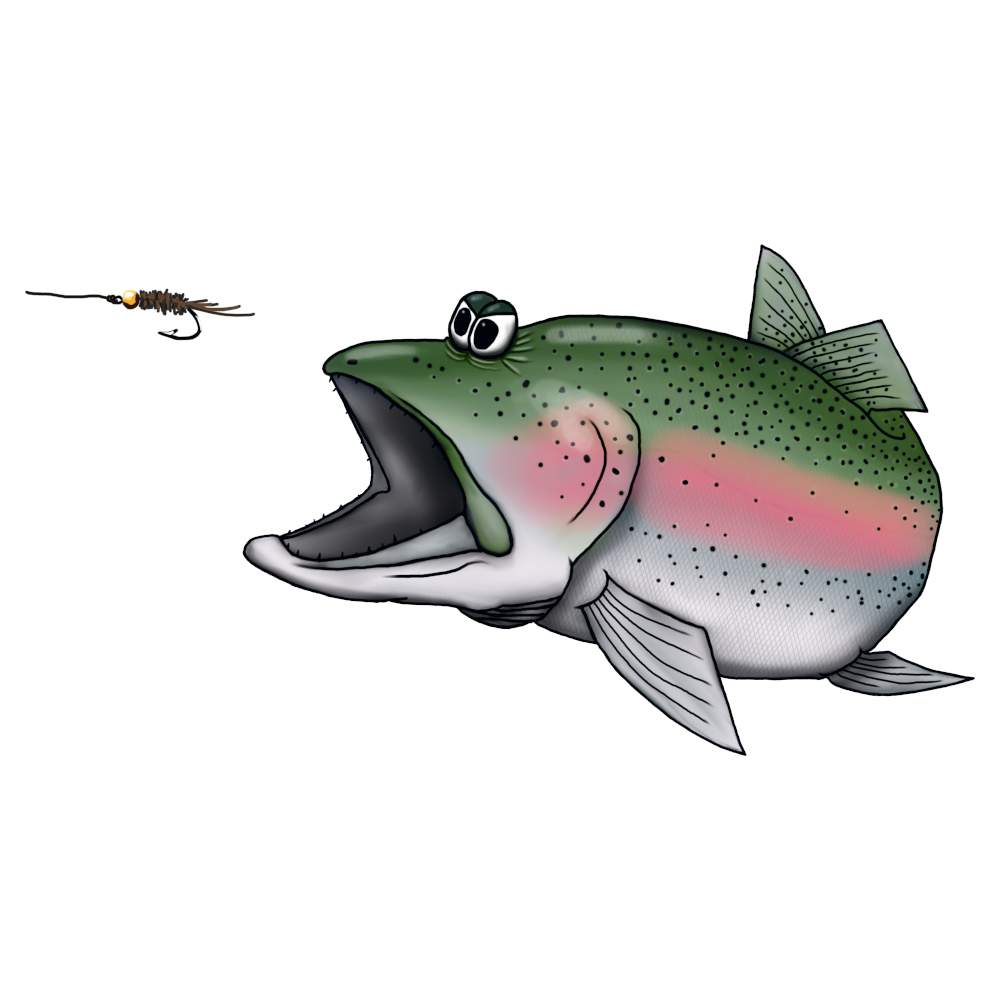 Rainbow Trout Chases Nymph - Trucker Cap