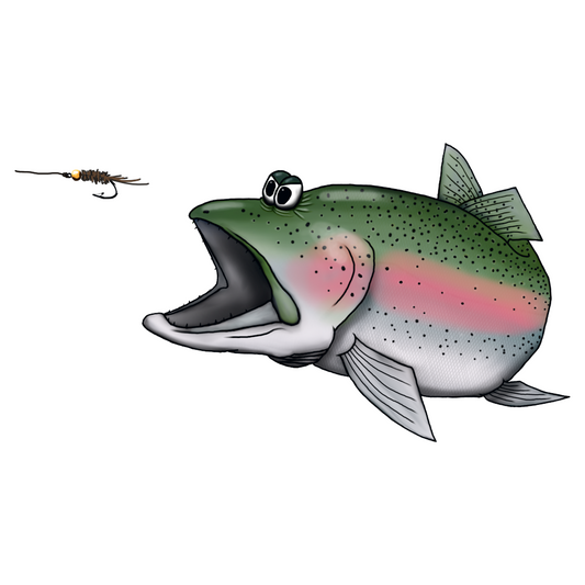 Rainbow Trout Chases Nymph - Trucker Cap
