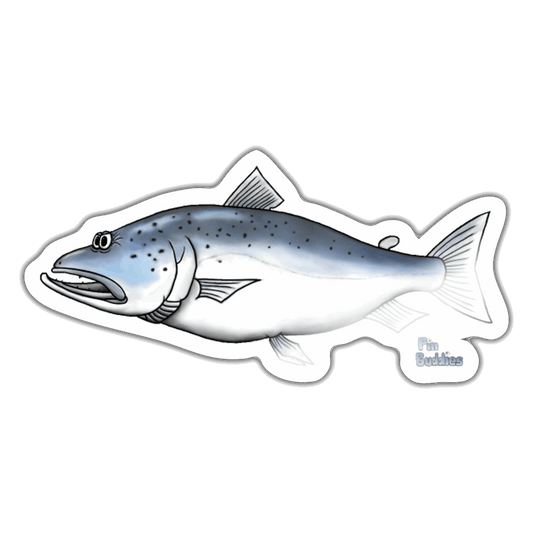 Lachs - Sticker - Weiß glänzend