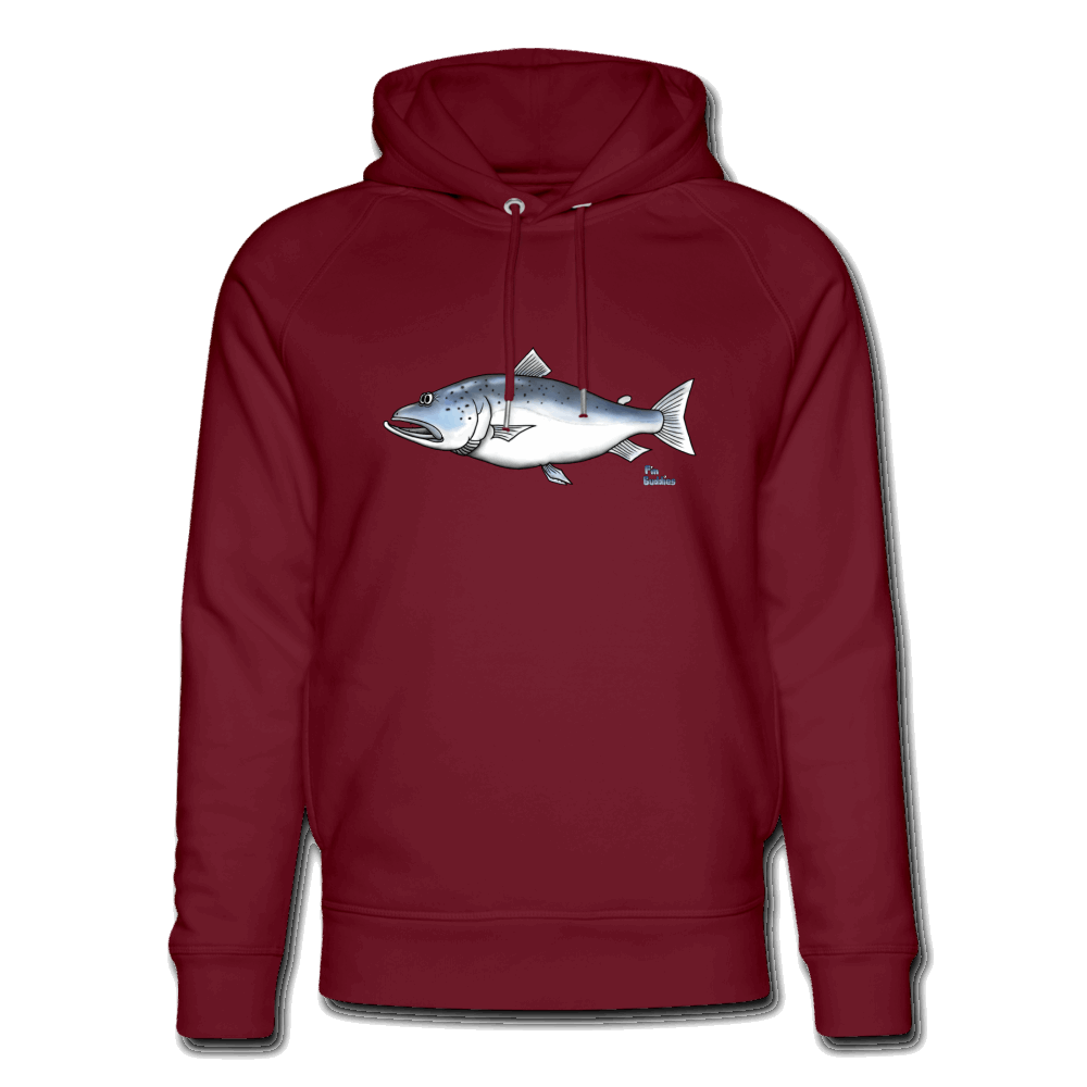 Lachs - Unisex Bio-Hoodie - Burgunderrot