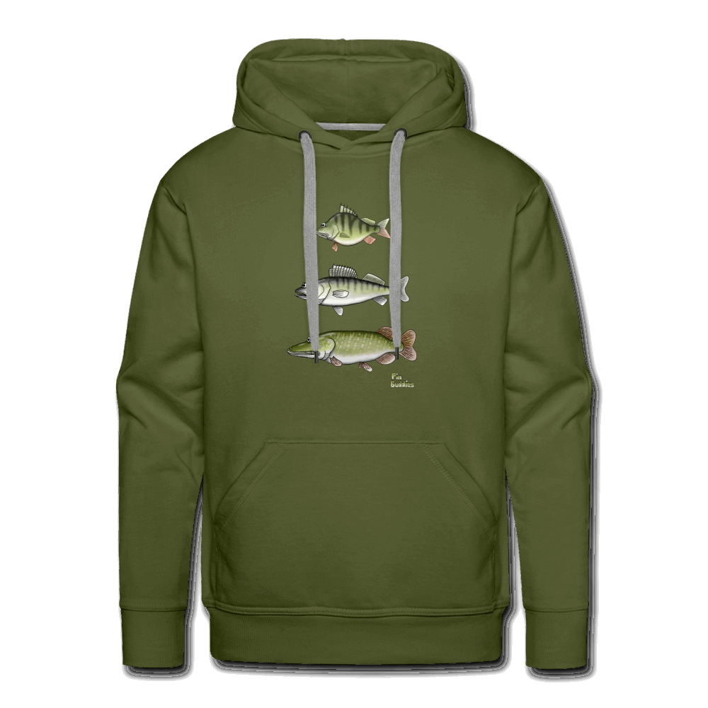 Hecht Zander Barsch Triple - Männer Hoodie - Olivgrün