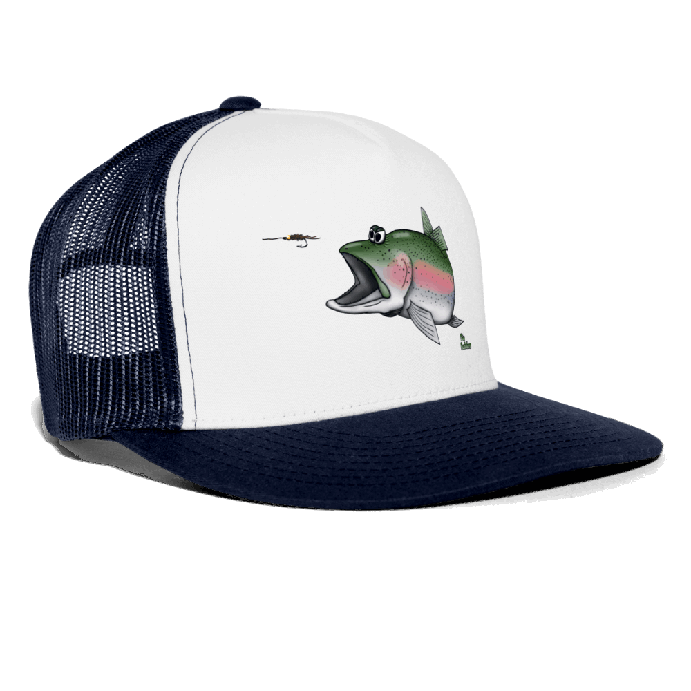 Regenbogenforelle jagd Nymphe - Trucker Cap - Weiß/Navy