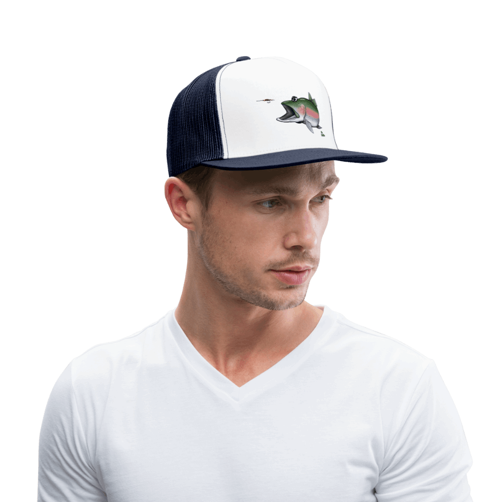 Regenbogenforelle jagd Nymphe - Trucker Cap - Weiß/Navy