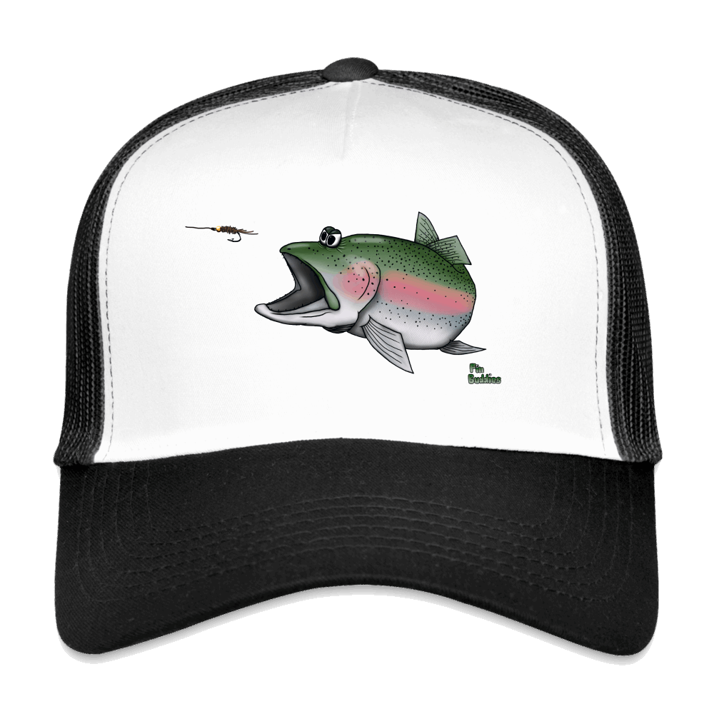 Regenbogenforelle jagd Nymphe - Trucker Cap - Weiß/Schwarz