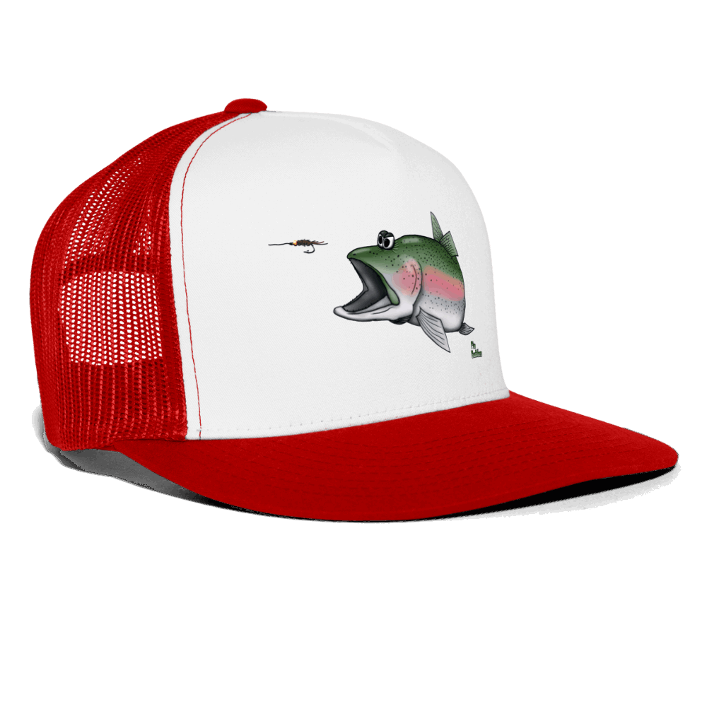 Regenbogenforelle jagd Nymphe - Trucker Cap - Weiß/Rot