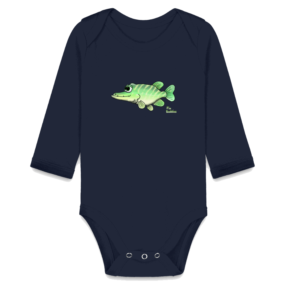 Baby Hecht -  Bio-Langarm-Body - Dunkelnavy