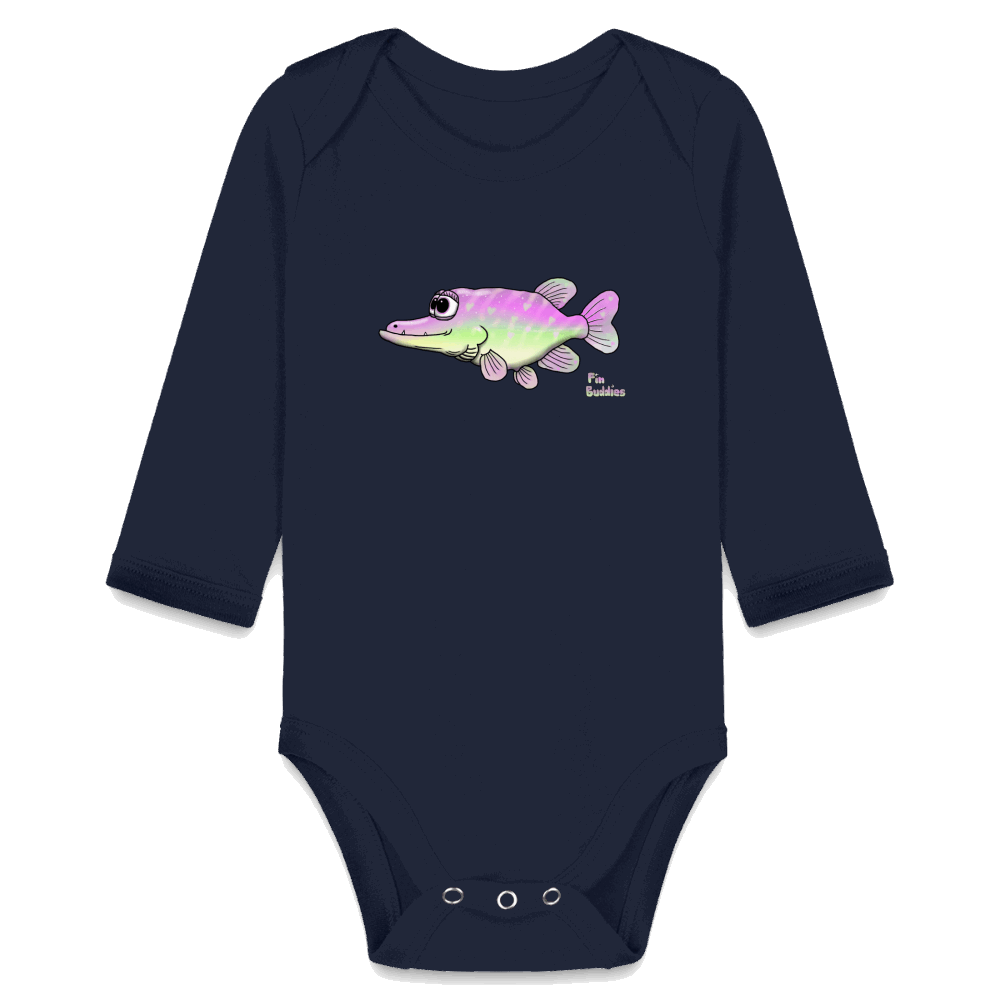 Girlie Pike - Baby Bio-Langarm-Body - Dunkelnavy