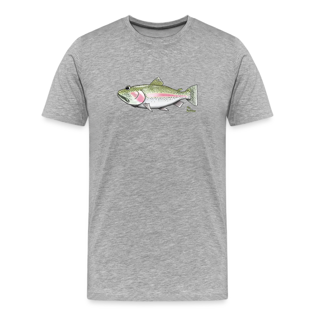 Regenbogenforelle - Männer Premium Bio T-Shirt - Grau meliert