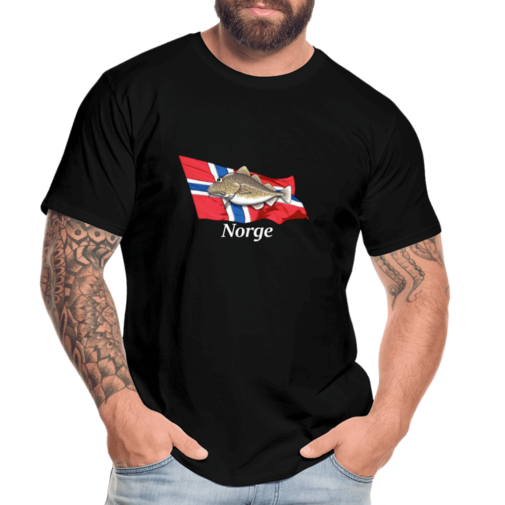 Norge-Dorsch - Männer Premium Bio T-Shirt - Schwarz