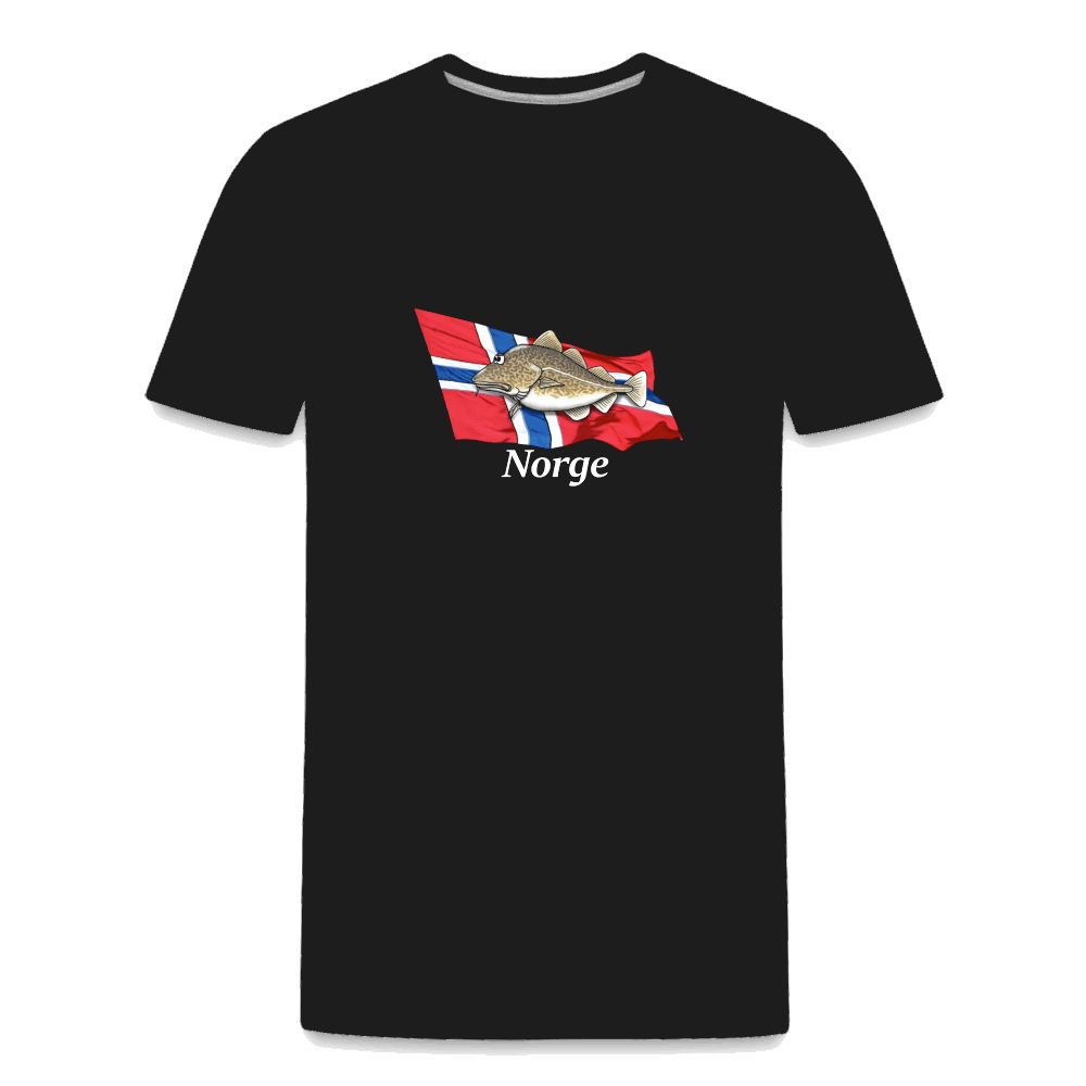 Norge-Dorsch - Angel T-Shirt für Männer -  Premium Bio T-Shirt - Schwarz