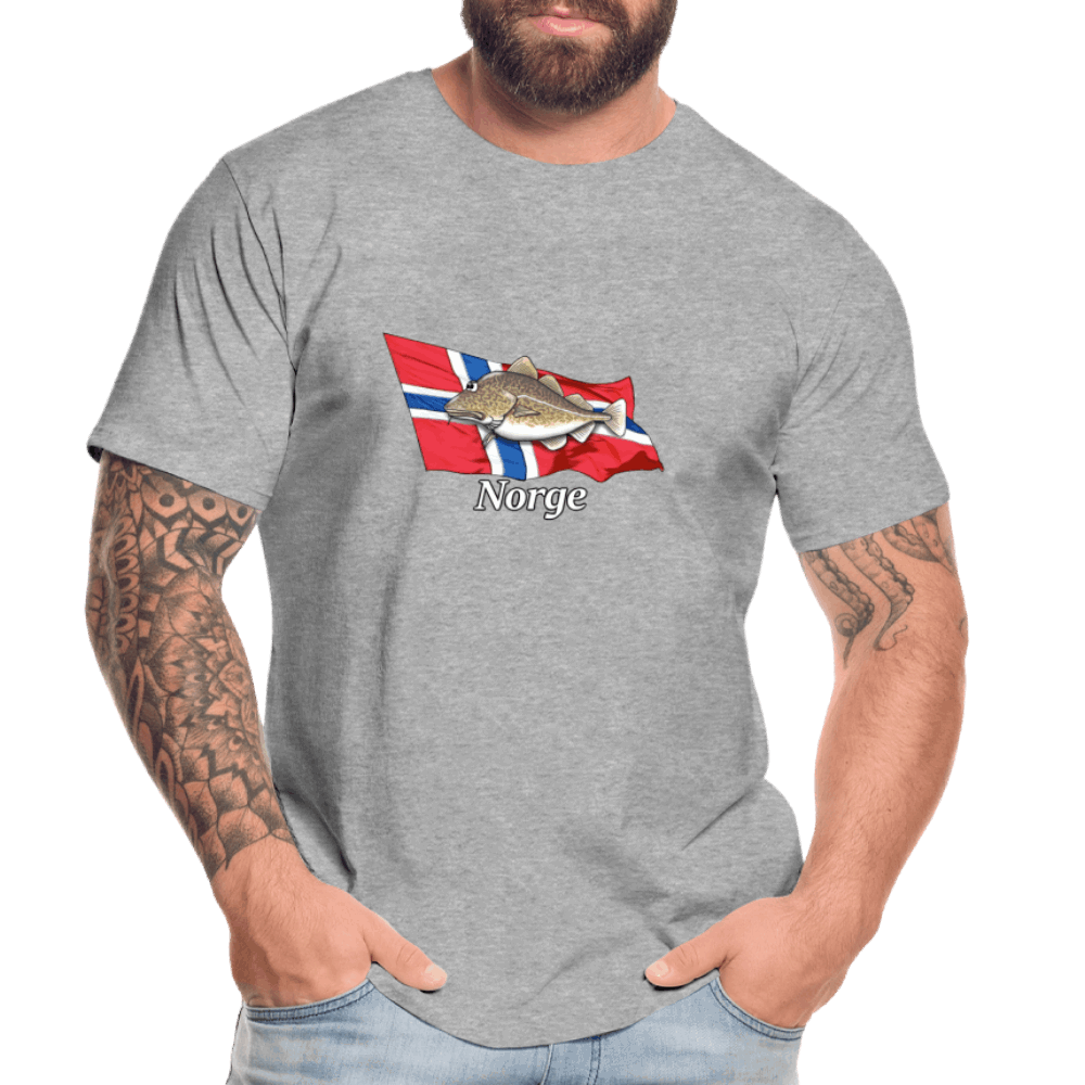 Norge-Dorsch - Männer Premium Bio T-Shirt - Grau meliert