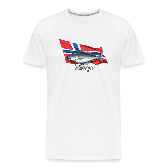 Norge Seelachs - Männer Premium Bio T-Shirt - weiß