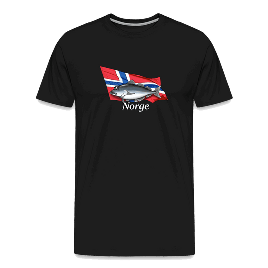 Norge Seelachs - Angel T-Shirt für Männer -  Premium Bio T-Shirt - Schwarz