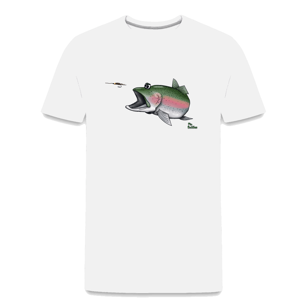 Regenbogenforelle auf Nymphenjagd - Männer Premium Bio T-Shirt - Weiß