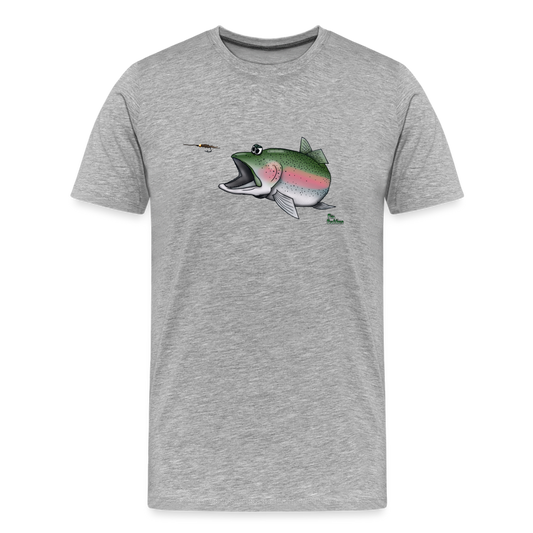 Regenbogenforelle auf Nymphenjagd - Männer Premium Bio T-Shirt - Grau meliert