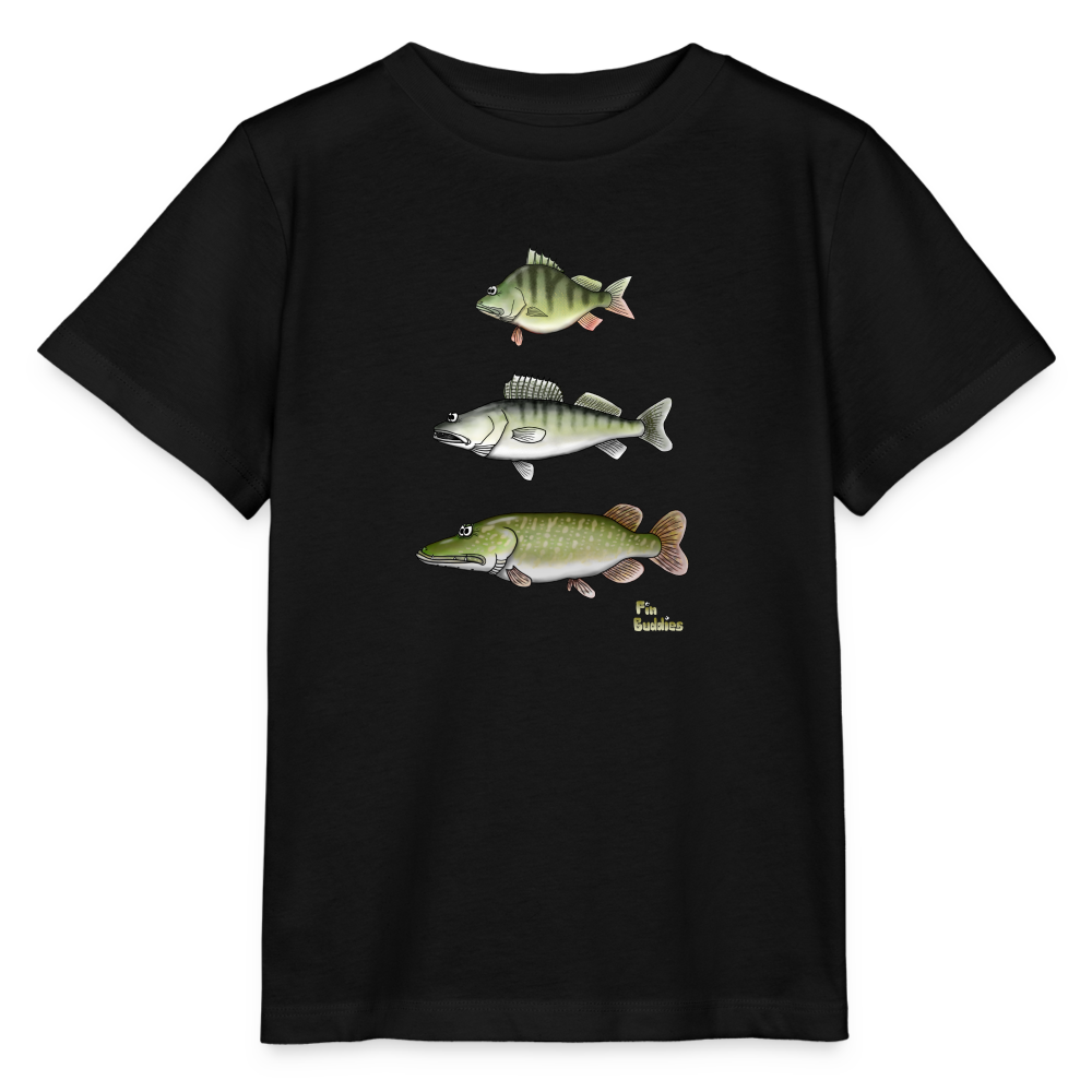 Hecht Zander Barsch Triple - Kinder Bio-T-Shirt - Schwarz