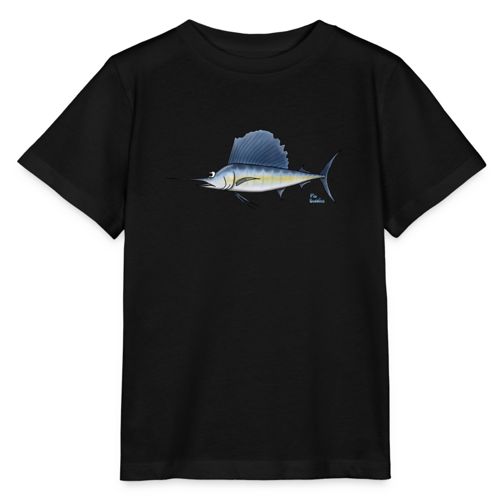 Segelfisch / Sailfisch - Kinder Bio-T-Shirt - Schwarz