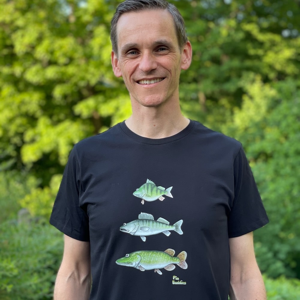 Pike Zander Abborre Triple - Premium ekologisk T-shirt herr