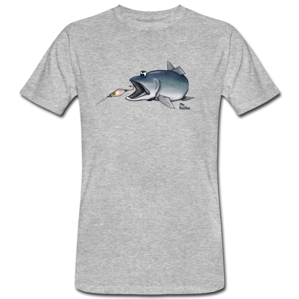 Forelle mit Spoon - Men's Organic T-Shirt - heather grey