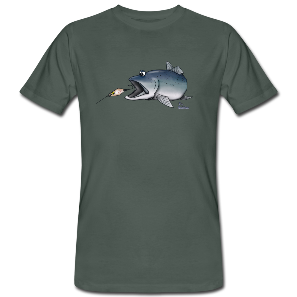 Forelle mit Spoon - Men's Organic T-Shirt - dark grey