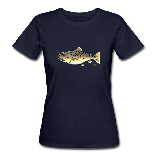 Bachforelle - Frauen Bio T-Shirt - Navy