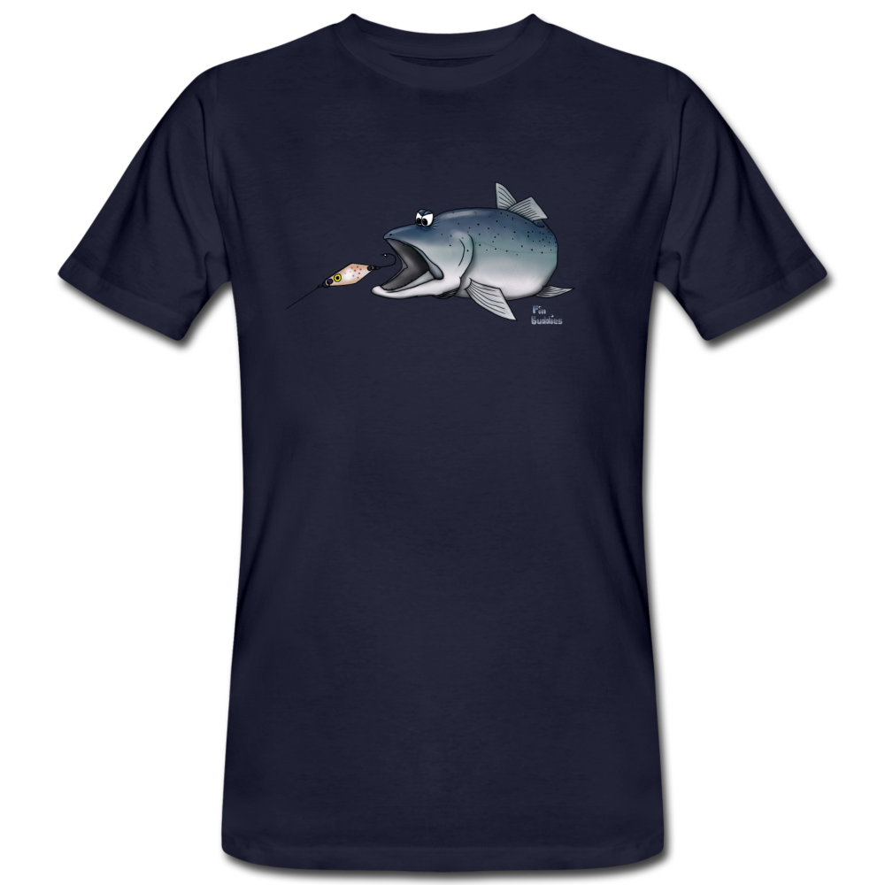 Forelle mit Spoon - Männer Bio T-Shirt - Navy