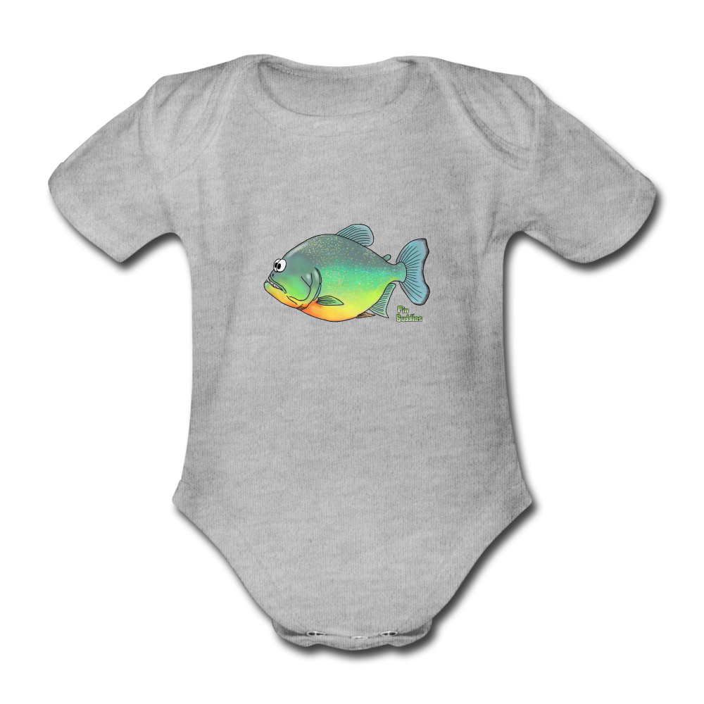 Piranha - Baby Bio-Kurzarm-Body - Grau meliert