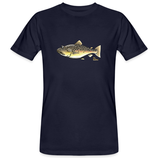 Bachforelle - Männer Bio-T-Shirt - Navy